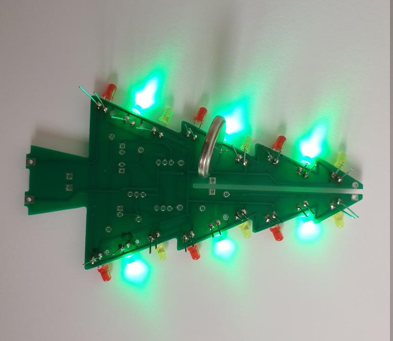 First test of the PCB with LEDs